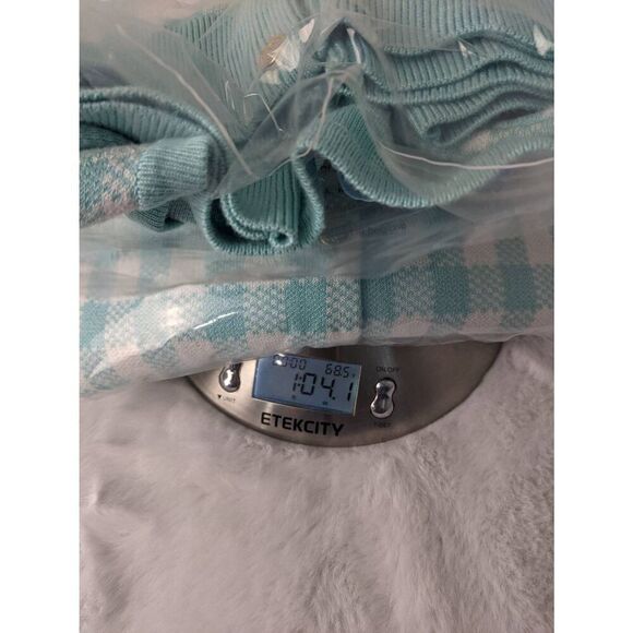 Draper James RSVP Turquoise Gingham Button up Cardigan Sz L Large NWT - Picture 10 of 10